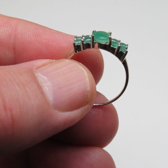 Genuine Emerald *925 Sterling Silver Ring - Picture 3 of 7